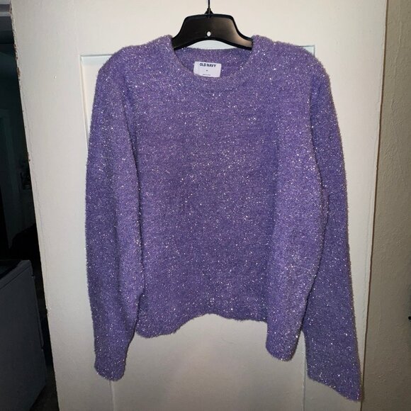 Old Navy – Lavender Crewneck Eyelash Shine Sweater (Size XL), EUC - Picture 3 of 5